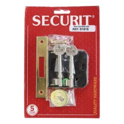 Securit 3 Lever Deadlock Brass 75mm