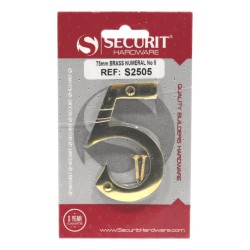 Securit Numeral No.5 Brass 75mm