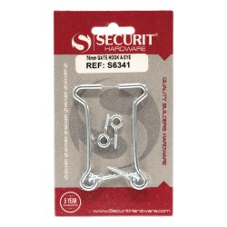Securit Gate Hook & Eye Zinc 75mm 2 Pack