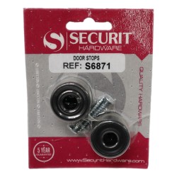 Securit Door Stops Black 30mm 2 Pack