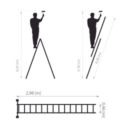 Drabest Aluminium Extension Ladder Double EN131 Pro