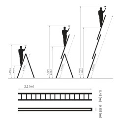 Drabest Aluminium Extension Ladder Triple EN131 Pro