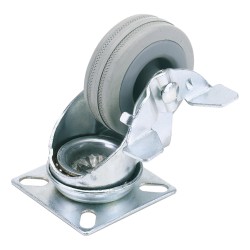 Draper Castor Wheel Rubber Swivel Braked 50mm