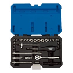 Draper Expert Socket Set 1/4" Sq. Drive MM/AF 40pc
