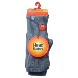 Heat Holders Ladies Ash Cable Knit Converter Mittens