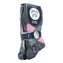 Sock Shop Ladies Gentle Grip Socks 3 Pair Pack Argyle