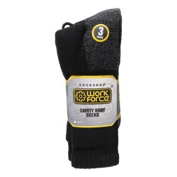 Workforce Mens Safety Boot Work Socks 3 Pair Pack