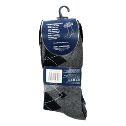 Sock Shop Mens Gentle Grip Socks 3 Pair Pack Argyle