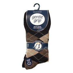 Sock Shop Mens Gentle Grip Socks 3 Pair Pack Argyle