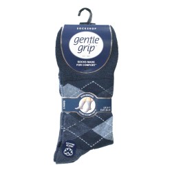 Sock Shop Mens Gentle Grip Socks 3 Pair Pack Argyle