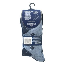 Sock Shop Mens Gentle Grip Socks 3 Pair Pack Argyle
