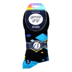 Sock Shop Mens Gentle Grip Socks 3 Pairs Colour Burst