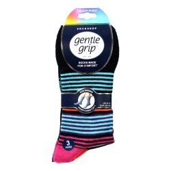 Sock Shop Mens Gentle Grip Socks 3 Pairs Colour Burst