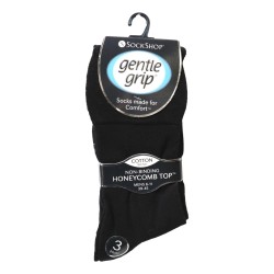 Sock Shop Mens Gentle Grip Socks 3 Pairs Plain