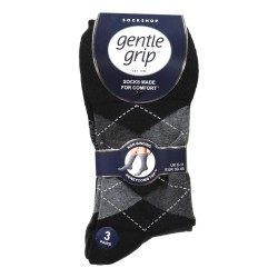 Sock Shop Mens Gentle Grip Socks 3 Pairs Argyle