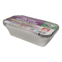 PPS Foil Food Containers & Lids 200 x 111mm 5 Pack