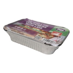 PPS Foil Food Containers & Lids 260 x 190mm 4 Pack