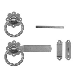 Eliza Tinsley Ring Gate Latch Twisted Galvanised 6"