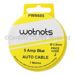 Wotnots Auto Cable 5 Amp Blue 7 Metres