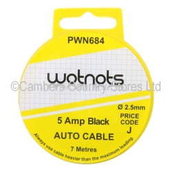 Wotnots Auto Cable 5 Amp Black 7 Metres