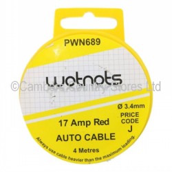 Wotnots Auto Cable 17 Amp Red 4 Metres