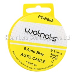 Wotnots Auto Cable 8 Amp Blue 6 Metres
