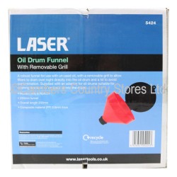 Laser Oil Drum Funnel With Removable Grill