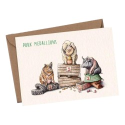 Bewilderbeest Greeting Card Pork Medallions