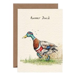 Bewilderbeest Greeting Card Runner Duck