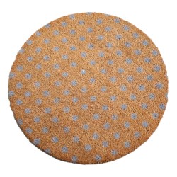 Artsy Coir Door Mat Round Grey Dots