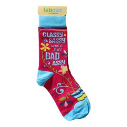 Fabdaz Ladies Pair Of Socks Classy Sassy & Badassy