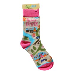 Fabdaz Ladies Pair Of Socks Happy Camper