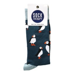 Smiling Faces Pair Of Socks Puffins