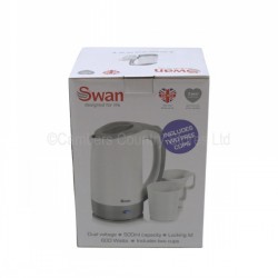 Swan Dual Voltage Travel Kettle 0.5L c/w 2 Cups