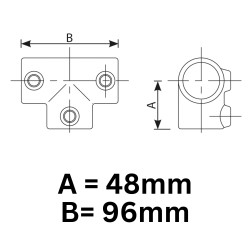 Tubeclamp Galvanised Steel Fitting Long Tee