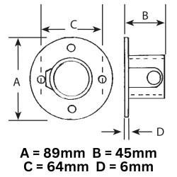 Tubeclamp Galvanised Steel Fitting Wall Flange