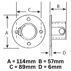 Tubeclamp Galvanised Steel Fitting Wall Flange
