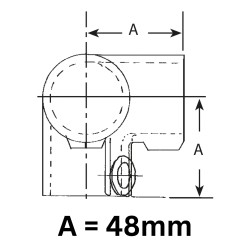 Tubeclamp Galvanised Steel Fitting 90° Elbow 3 Way