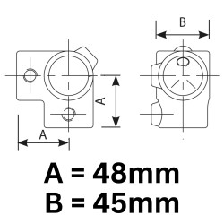 Tubeclamp Galvanised Steel Fitting Corner Through Tube