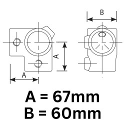 Tubeclamp Galvanised Steel Fitting Corner Through Tube
