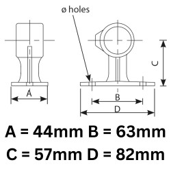 Tubeclamp Galvanised Steel Fitting Handrail Bracket