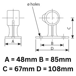 Tubeclamp Galvanised Steel Fitting Handrail Bracket