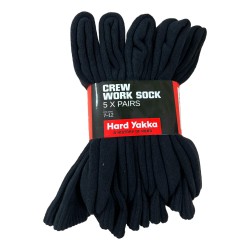 Hard Yakka Crew Work Socks 5 Pair Pack