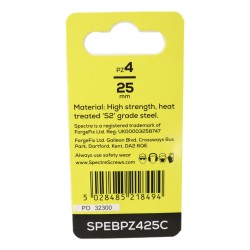 Spectre Screwdriver Bits Pozi 25mm x 2 Pack