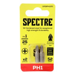 Spectre Screwdriver Bits Phillips 25mm x 2 Pack