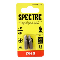 Spectre Screwdriver Bits Phillips 25mm x 2 Pack