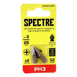 Spectre Screwdriver Bits Phillips 25mm x 2 Pack