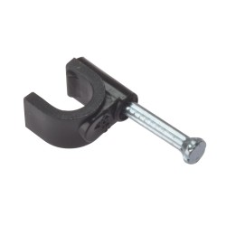 Cable Clips Black Round For Coaxial Cable