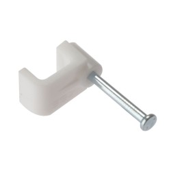 Cable Clips White Flat