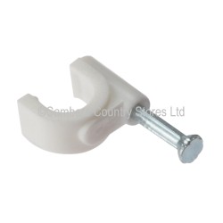 Cable Clips White Round